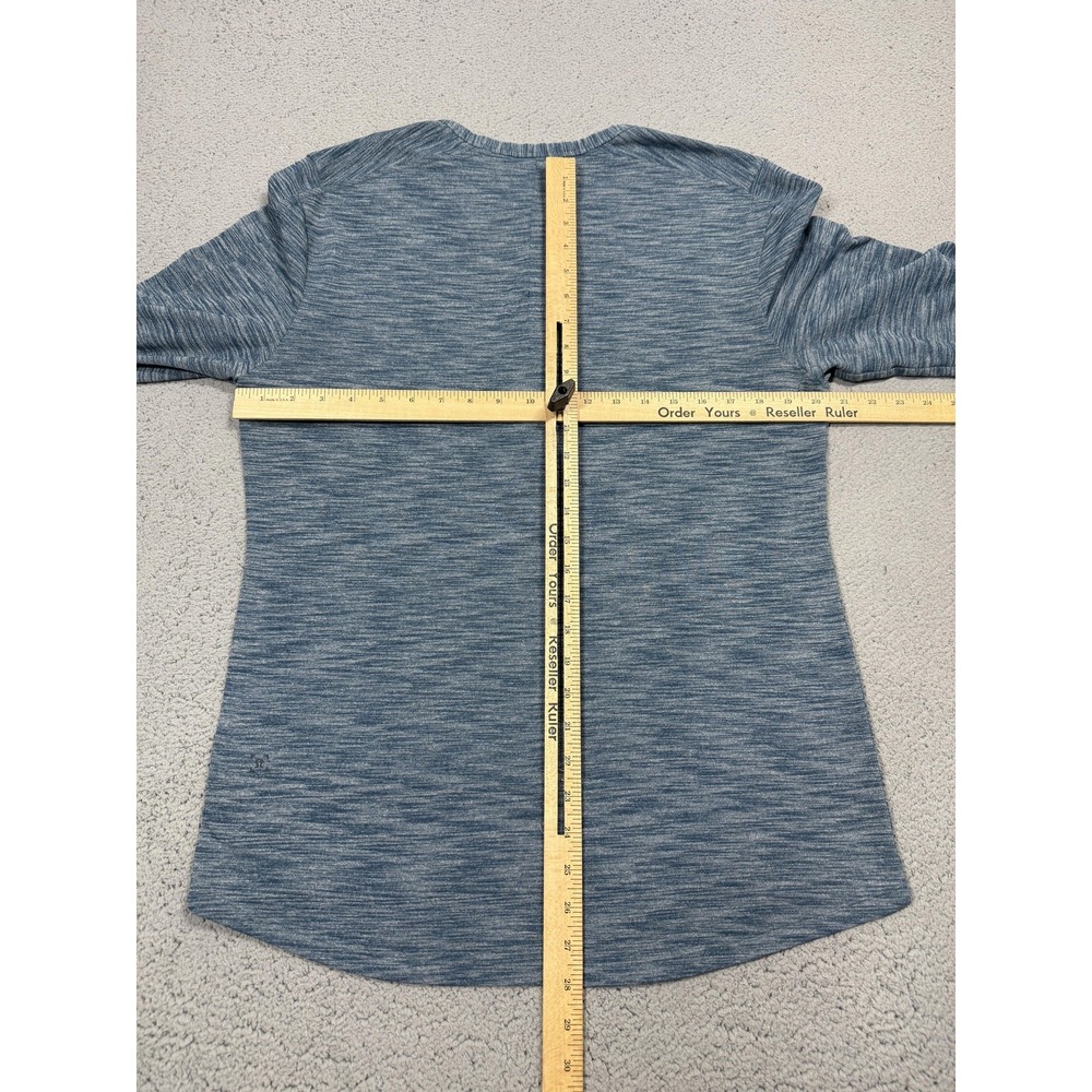 Lululemon Henley Shirt Mens Large Blue Long Sleeve Curved Hem Jersey Tee Casual - Picture 4 of 8